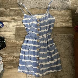 New cottage core boho Ocean Drive tie-dye Button Down Dress Size Medium